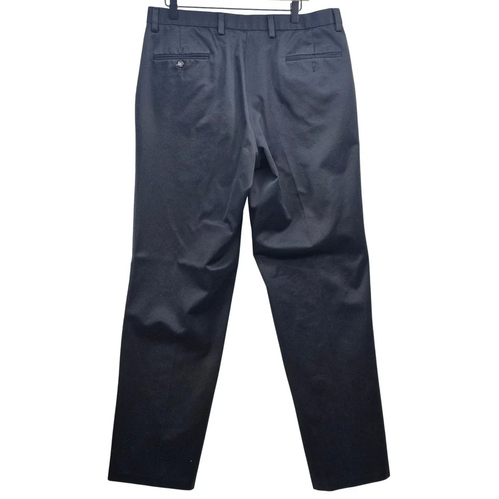 Dockers Mens Classic Fit‎ Flat Front Black Cotton Chino Pants 36x34 406714158